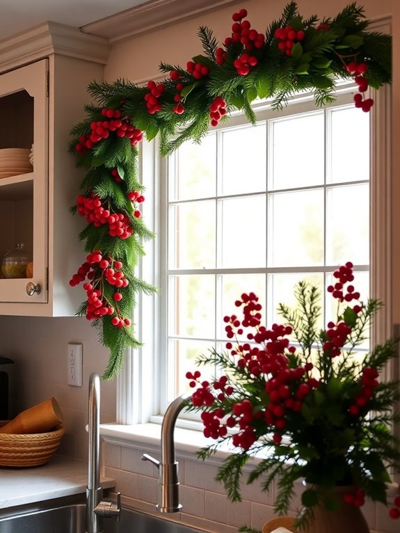 pinecone and berry garland