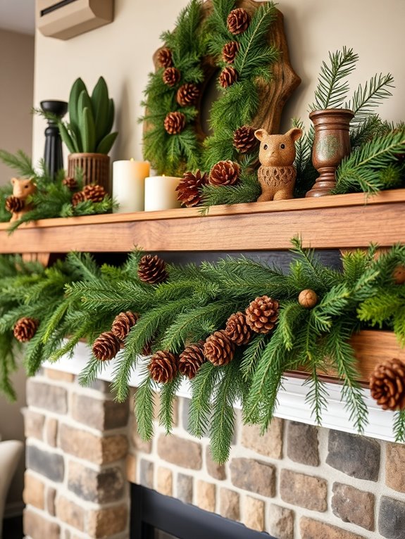 pinecones enhance winter decor
