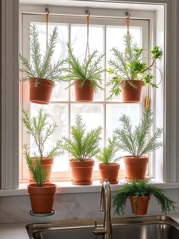 potted winter greens brighten kitchens