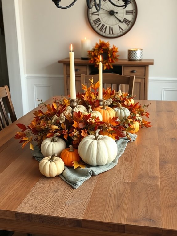 pumpkin blooms candles gourds