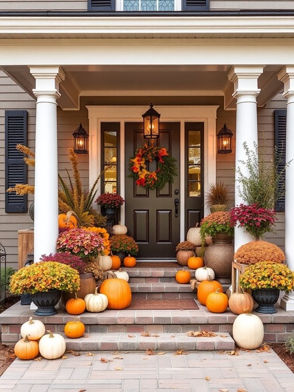 pumpkin clusters enhance curb appeal