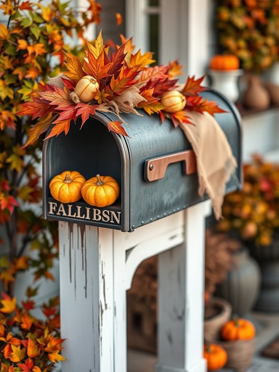 rustic fall mailbox decor