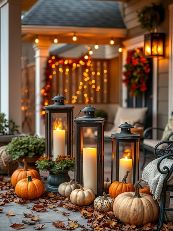 rustic lanterns enhance decor