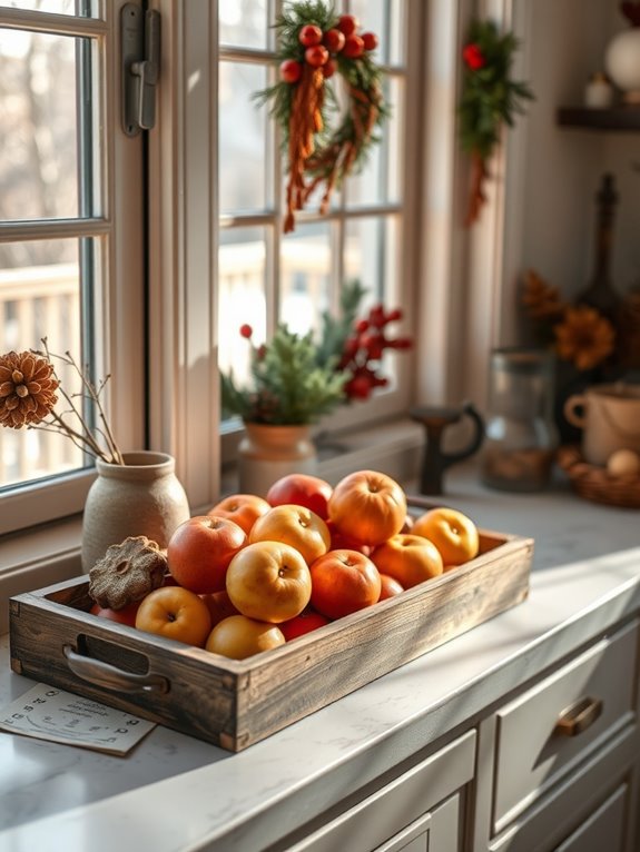 rustic tray with fruits