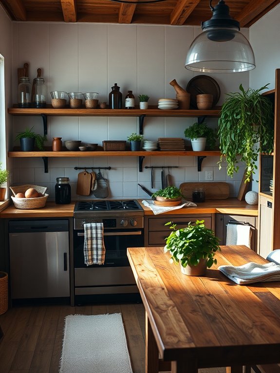 rustic wooden kitchen accents