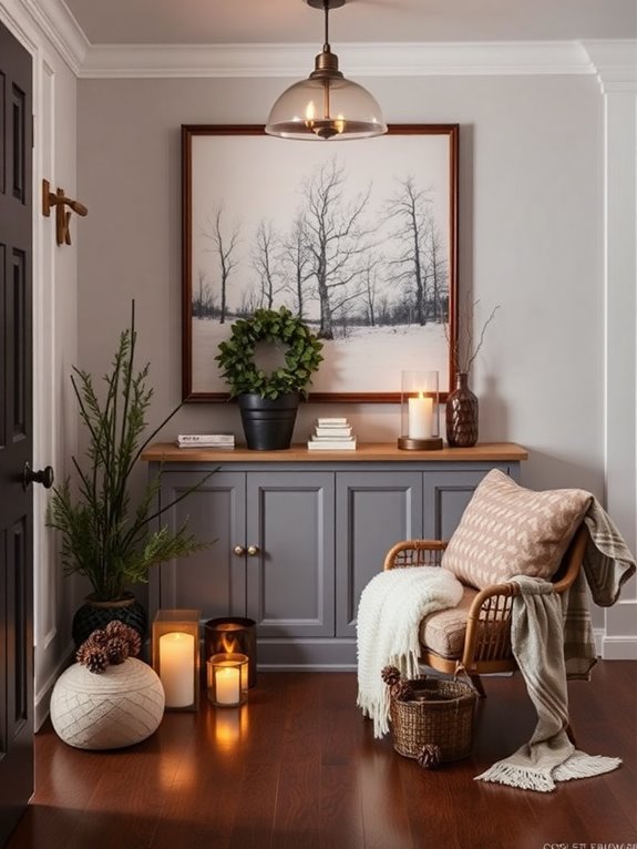 seasonal artwork enhances foyer