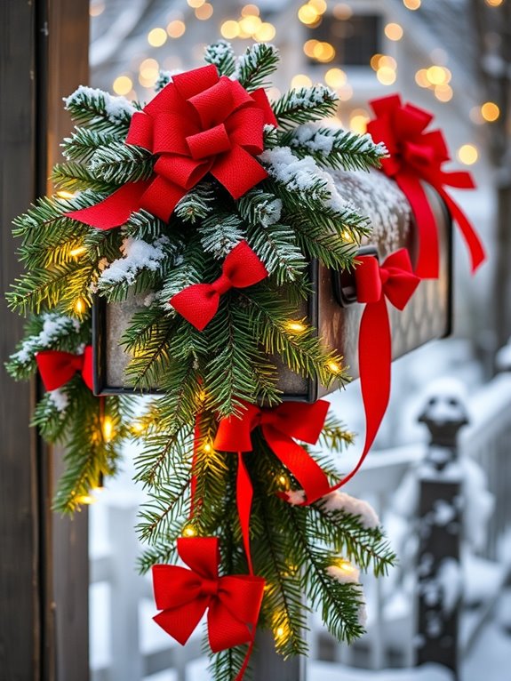 seasonal bow mailbox decoration