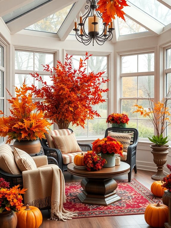 seasonal floral arrangements added