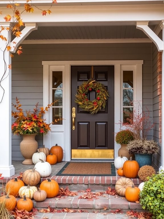 seasonal foliage porch decor
