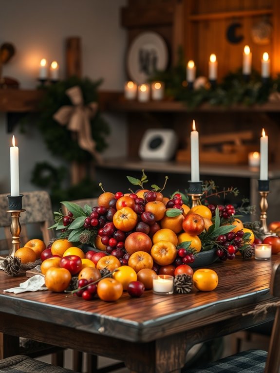 seasonal fruit table centerpiece