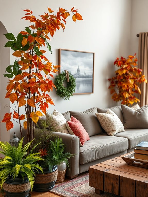 seasonal greenery for coziness