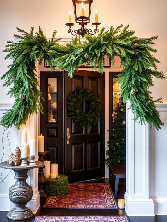seasonal winter greenery decor