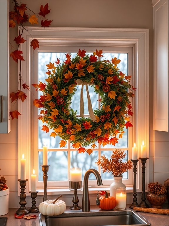 seasonal wreath for windows