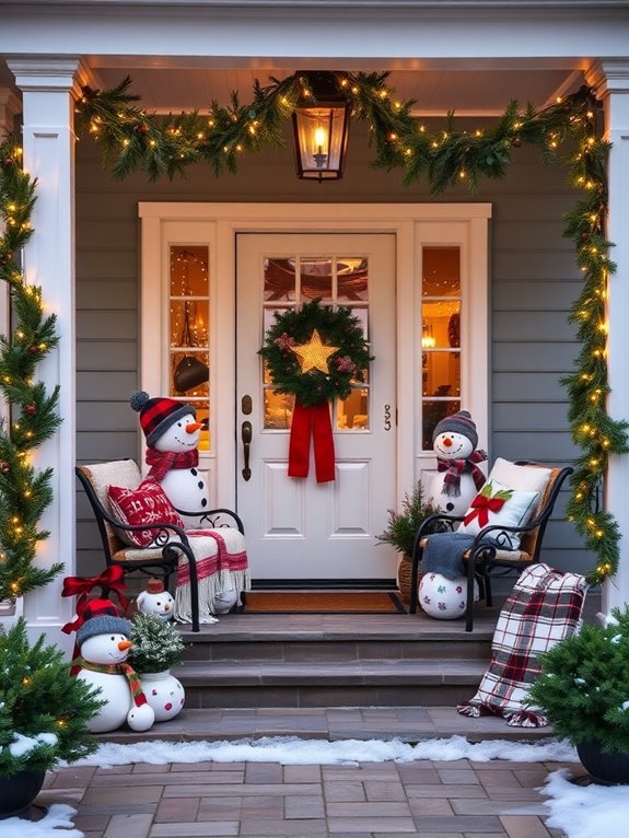 snowman themed winter decor