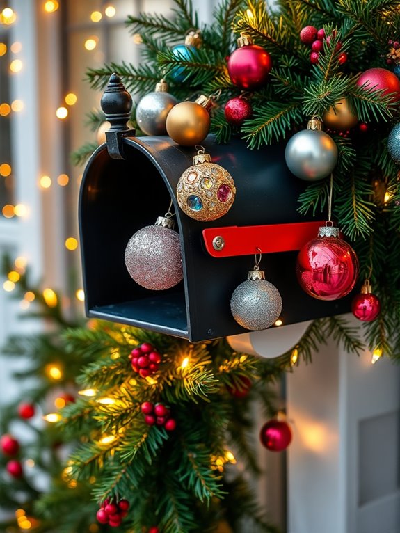 sparkling mailbox holiday decor