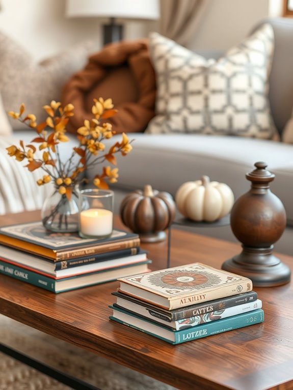 stylish coasters stacked books