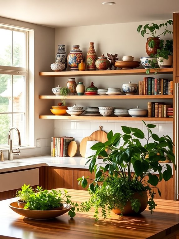 stylish open shelving decor