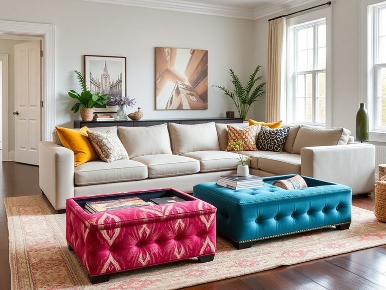 stylish storage ottomans enhance organization