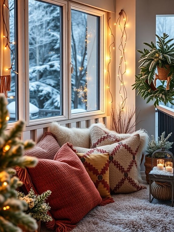 stylish winter balcony pillows