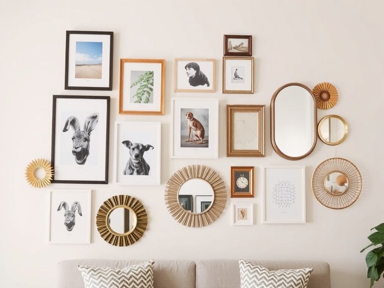 thrift store frames gallery wall