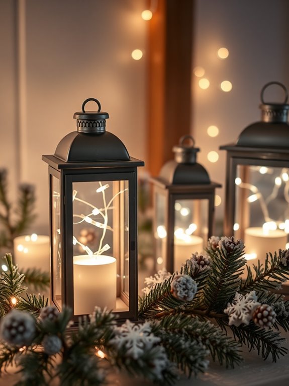 twinkling lanterns with fairy lights