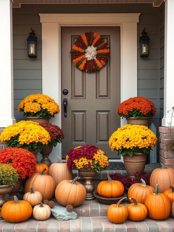 vibrant fall porch decor