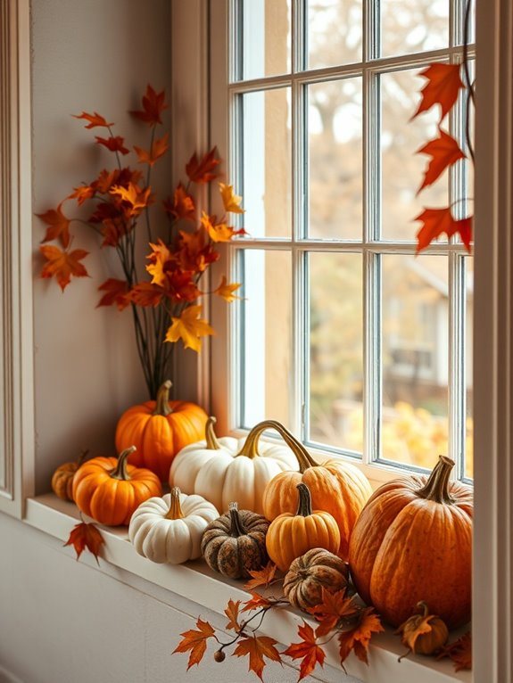 vibrant pumpkins and gourds