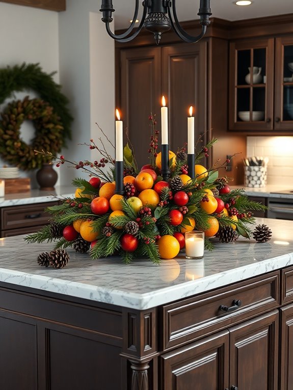 vibrant seasonal fruit centerpiece