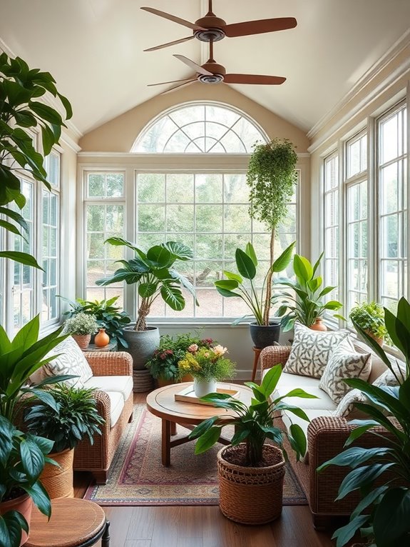vibrant sunroom with greenery