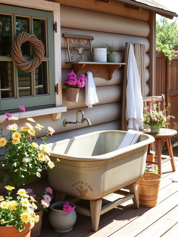 vintage wash tub charm