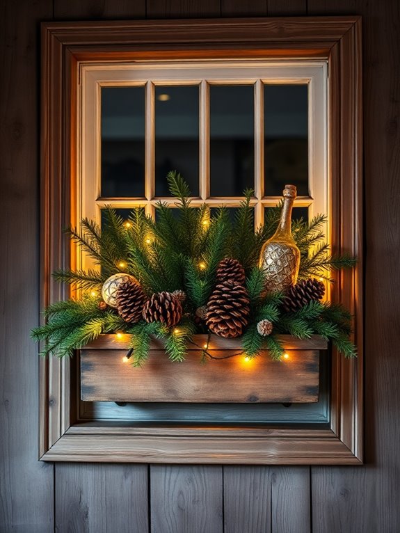vintage window box decor