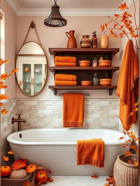 warm earthy bathroom decor