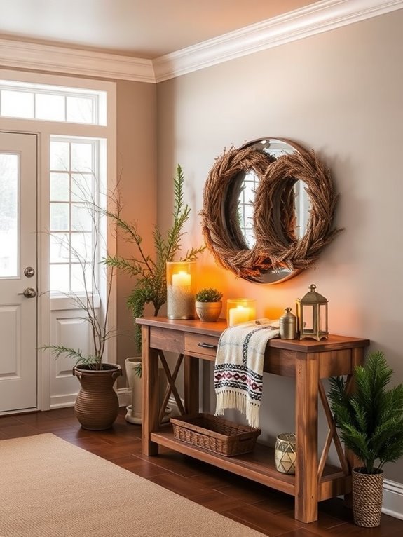 warm inviting foyer lighting