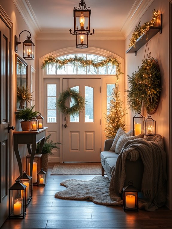 warm inviting foyer lighting