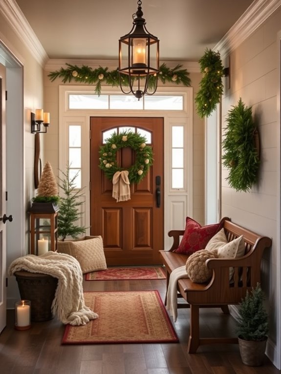 welcoming winter foyer decorations