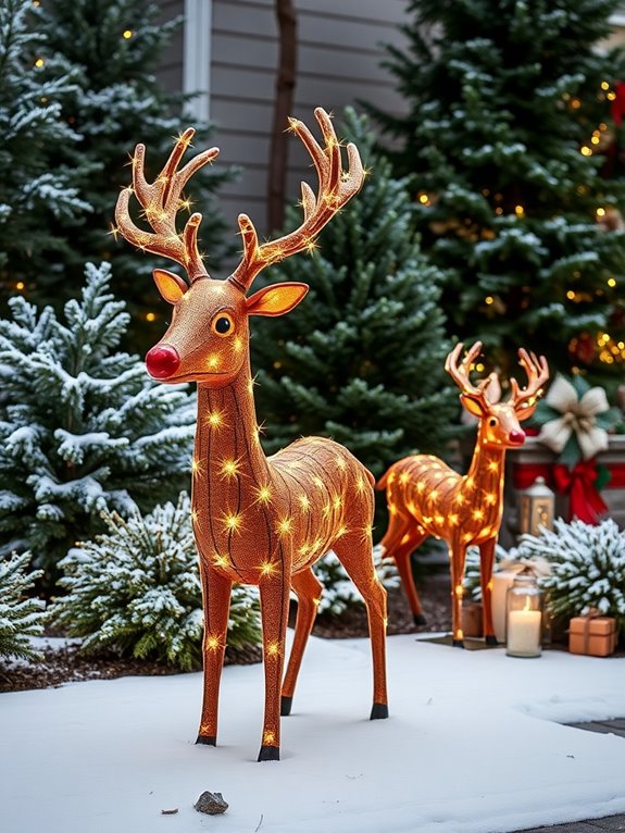 whimsical reindeer yard decorations