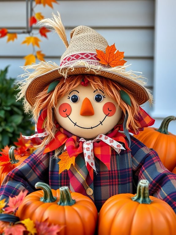 whimsical scarecrow garden guardian