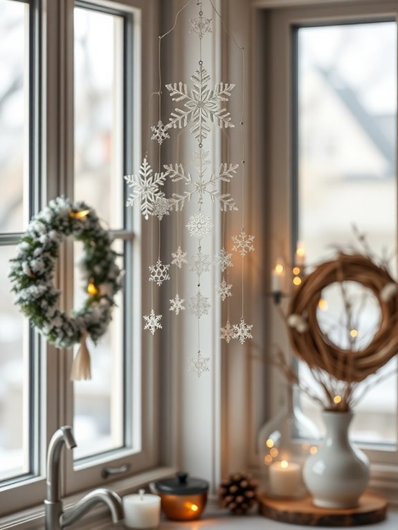 whimsical snowflake kitchen mobile