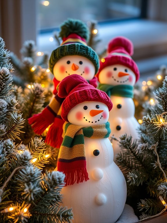 whimsical snowman garden decorations