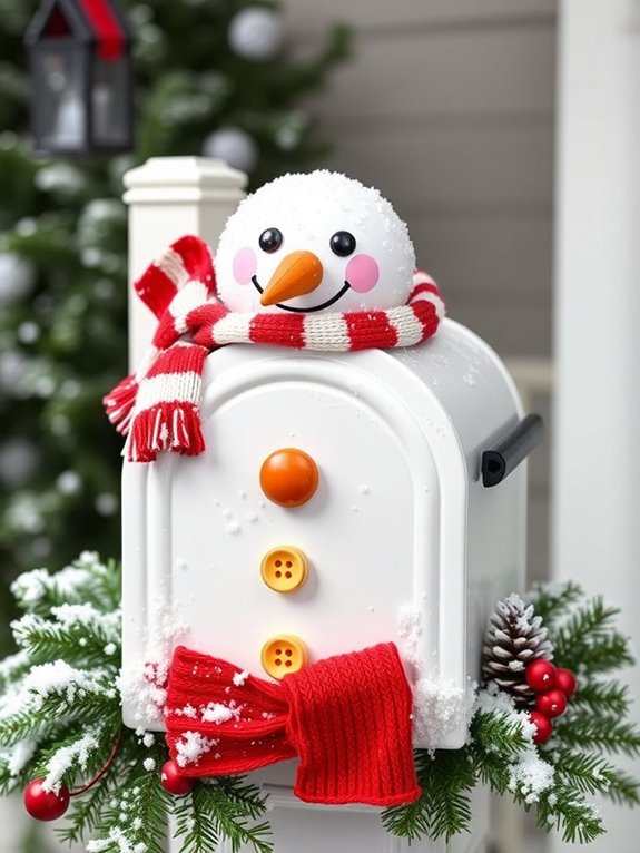 whimsical snowman mailbox decor