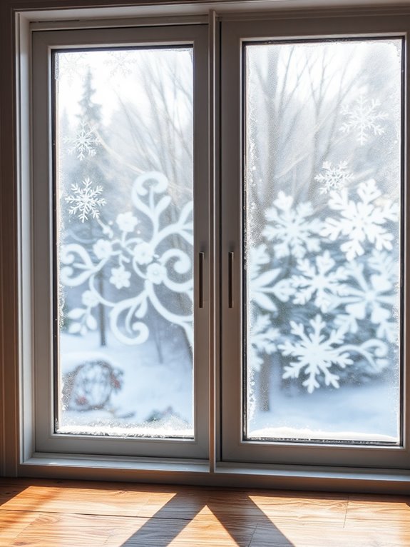 whimsical snowy window clings