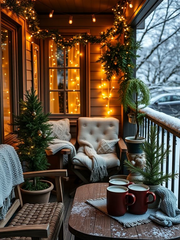 winter balcony decor ideas