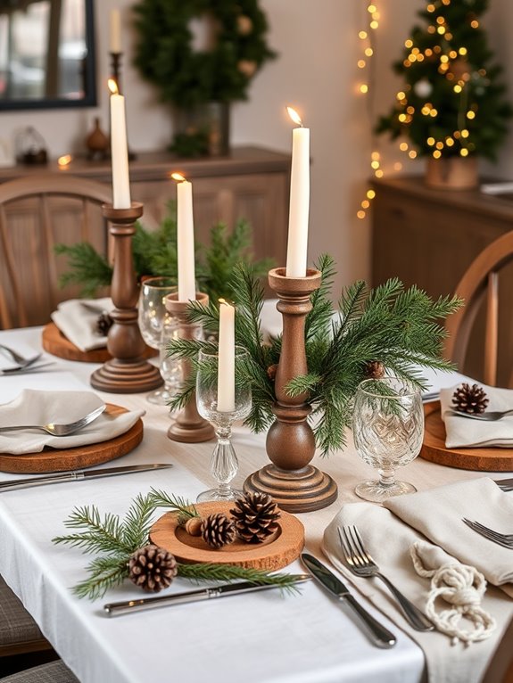 winter dining natural decor