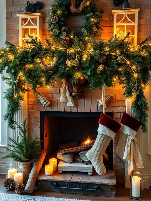 winter fireplace decoration ideas