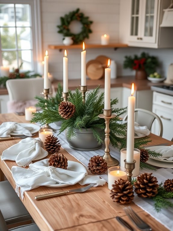winter kitchen table decor