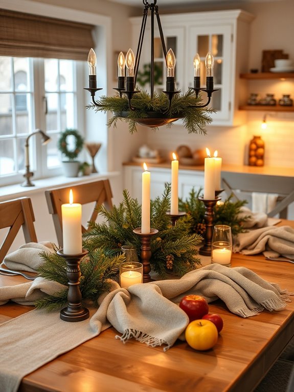 winter kitchen table decor