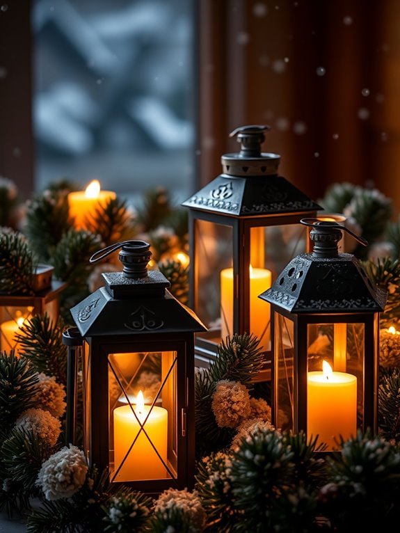 winter lantern decor ideas