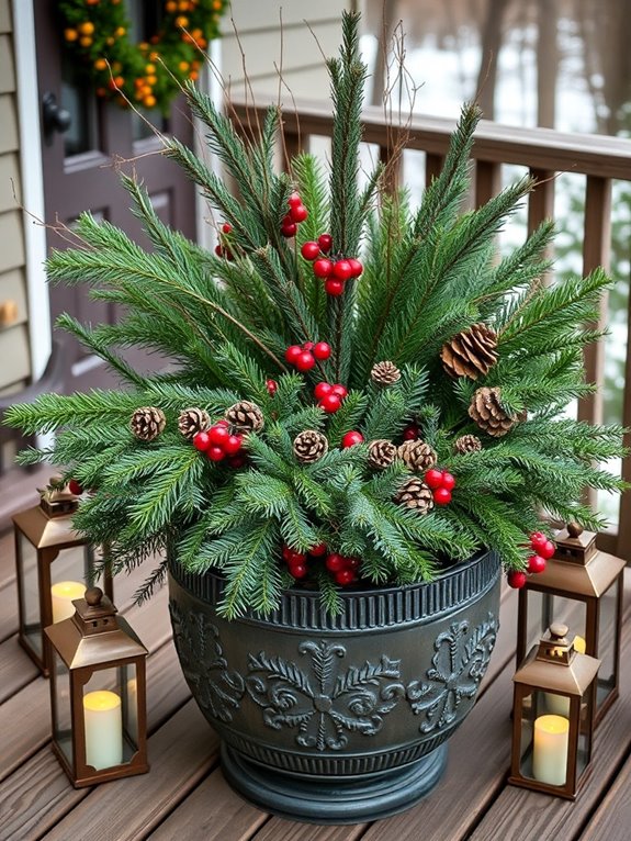 winter planters for charm