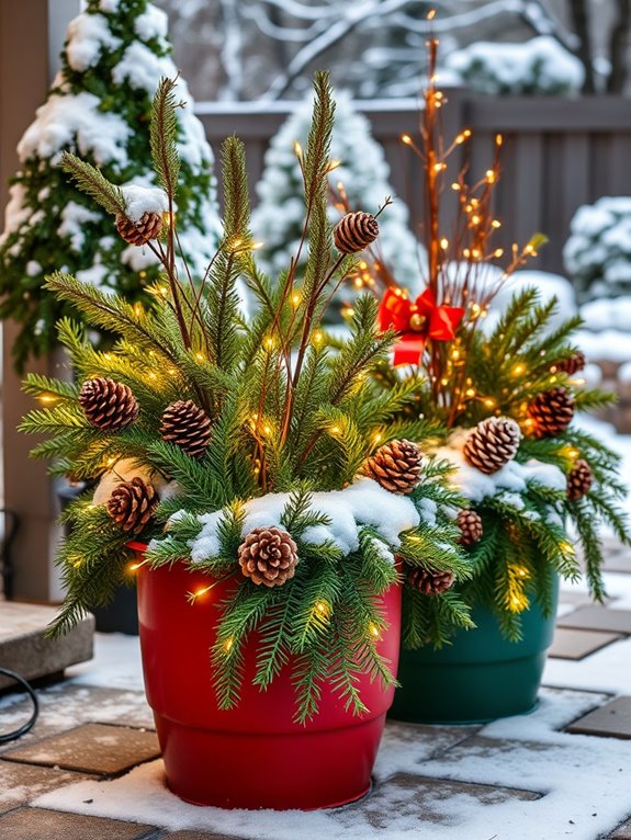 winter themed planter ideas
