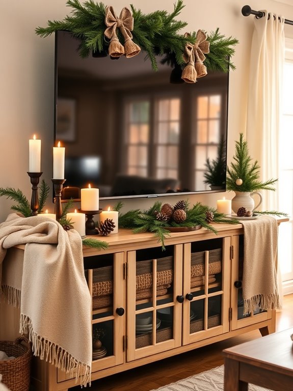 winter tv stand decor ideas